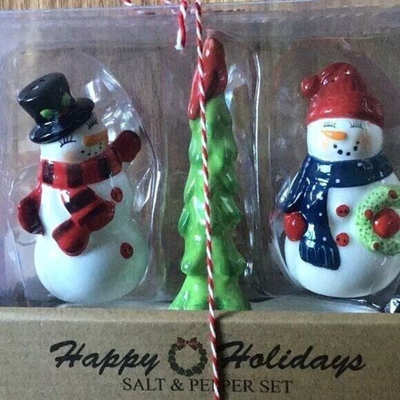 Potter’s Studio Snowmen Salt Pepper Shakers NWT - Picture 5 of 6